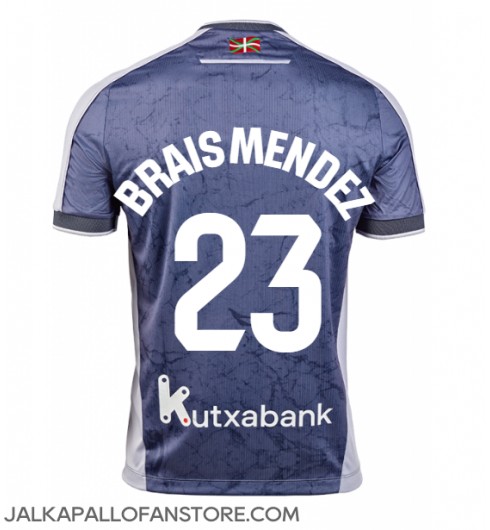 Real Sociedad Brais Mendez #23 Vieraspaita 2025-26 Lyhythihainen Real Sociedad Brais Mendez #23 Vieraspaita 2025-26 Lyhythihainen